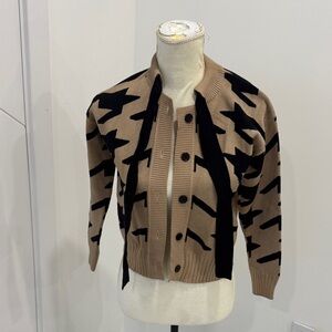 Chic Black Star Pattern Cardigan